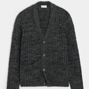 Todd Snyder Mouline Drop Needle Stitch Cardigan Charcoal